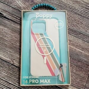 New iPhone 14 PRO MAX Case xo Poppy, Beige Multicolor MagSafe Compatible‎